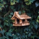 Karmnik dla ptaków drewniany, opalany, góralski domek
