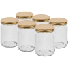 Słoik TO 500 ml z zakrętką złotą fi82/6 - 6 szt.