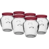 Słoik Amfora 580 ml (fi 82) z zakrętką bordo 6 szt
