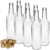 Butelka 500 ml na wódkę prosta z zakrętkami - 8 szt.