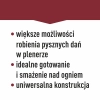 Żeliwny kociołek wiszący z patelnią