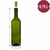 Butelka oliwkowa na wino 0,75 L - zgrzewka 8 szt.