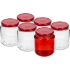 Słoik twist-off, grubasek 580 ml z bordową zakrętką fi82/6, 6 szt.