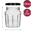 Słoik Konfitura 230ml z zak. czarną fi63/4 - 6szt