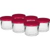 Słoik prosty 235 ml (fi82) z zakrętką bordo 6 szt.