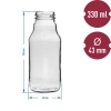 Butelka TO na sok 330 ml z zakrętką fi 43 - 6 szt.