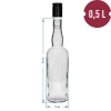 Butelka Kapitańska 500 ml z zakrętką -6szt