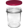 Słoik prosty 350 ml (fi 82) z zakrętką bordo 6 szt.