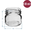 Słoik twist-off 30 ml kolorową zakrętką fi 43 - 10 szt.