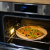 Kamień do pizzy z uchwytem i nożykiem, z kordierytu, okrągły 33 cm