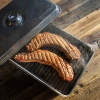 Portable smoker with thermometer & fruit woodchips