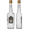 Butelka 0,5 L z zakrętką i nadrukiem 2- kolorowym Whisky - 4 szt.