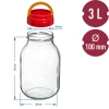 Słoik TO 3 L z plastikową zakrętką + szczypce fi 100