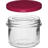 Słoik prosty 235 ml (fi82) z zakrętką bordo 6 szt.