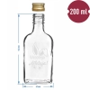 Butelka 200ml z zakrętką, nadruk USZY KRÓLIKA 6szt
