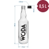 Butelka 0,5 L z zakrętką i nadrukiem mocna Woda