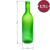 Butelka na wino 0,75L z korkami i kapturkami - 12 szt.