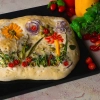 Kamień do pizzy granitowy prostokątny 37 x 35 cm
