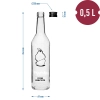 Butelka 0,5 L z zakrętką i nadrukiem Pigwówka - 4 szt.
