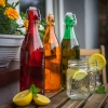 Butelka szklana 1 L z hermetycznym zamknięciem - w różnych kolorach