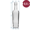 Butelka Pryncypalna 500 ml z zakrętką, 6 szt.