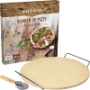 Kamień do pizzy z uchwytem i nożykiem, z kordierytu, okrągły 33 cm