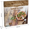 Kamień do pizzy z uchwytem i nożykiem, z kordierytu, okrągły 33 cm