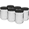 Słoik 250 ml fi 66/4 zakrętka czarna - 6 szt.
