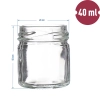 Słoik TO 40 ml z kolorową zakrętką fi 43 - 10 szt.