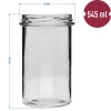 Słoik prosty 545 ml (fi 82) - z czarną zakrętką, 6 szt.
