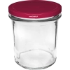 Słoik prosty 350 ml (fi 82) z zakrętką bordo 6 szt.