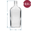Butelka Piersiówka 500 ml z zakrętką, 6 szt.