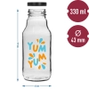 Butelka twist off 330 ml z zakrętką fi43 i kolorowym nadrukiem - 6 szt.