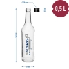 Butelka 0,5 L z zakrętką i nadrukiem Destylowana - 4 szt.