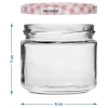 Słoik niski 330 ml - z zakrętką kolorową fi 82/6, 6szt.