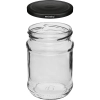 Słoik 250 ml fi 66/4 zakrętka czarna - 6 szt.