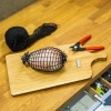 Siatka wędliniarska czarna o wymiarach 18 cm x 5 m, z wytrzymałością termiczną do 220C