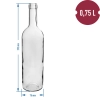 Butelka Biała na wino 0,75 L - zgrzewka 8 szt.