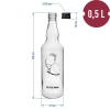 Butelka 0,5 L z zakrętką i nadrukiem Cytrynówka 4szt