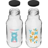Butelka twist off 330 ml z zakrętką fi43 i kolorowym nadrukiem - 6 szt.