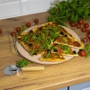 Kamień do pizzy z uchwytem i nożykiem, z kordierytu, okrągły 33 cm