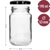 Słoik TO 190 ml z kolorową zak. fi 53 - 8 szt.