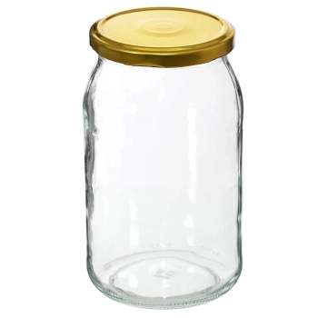 Słoik TO 900 ml z zakrętką złotą fi 82/6 - 6 szt.