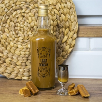 Butelka 0,5 L z zakrętką i nadrukiem Likier domowy - 4 szt.