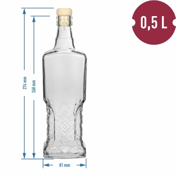 Butelka Kredensowa 0,5 L z korkiem