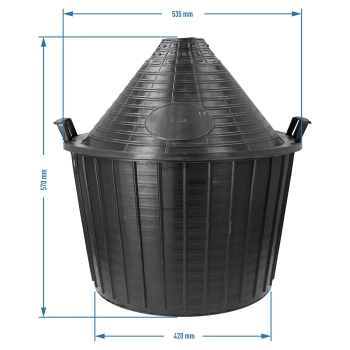 Balon do wina 54 L w koszu plastikowym