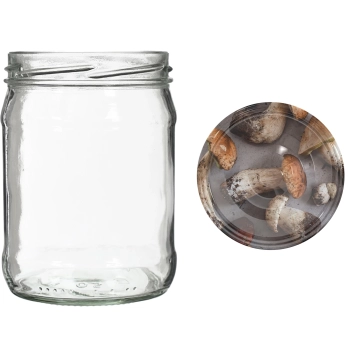 Słoik twist off 500 ml z kolorową zakrętką fi82/6 - 6szt.