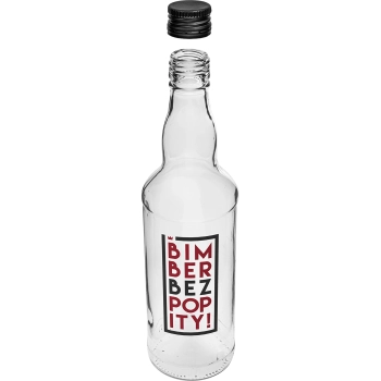 Butelka 0,5 L z zakrętką i nadrukiem 2-kolorowym Bimber Bez Popity - 4 szt.