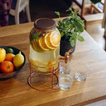 Słoik z kranikiem 3,8 L na stojaku