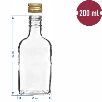 Butelka na nalewki piersiówka z zakr 200 ml 10 szt